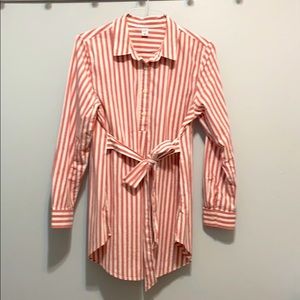 Old Navy Pink & White Stripe Maternity Shirt
